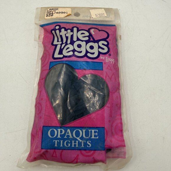 Little Leggs Other - Vintage Little Leggs Opaque Tights by Leggs | Kids Large | Navy | NOS